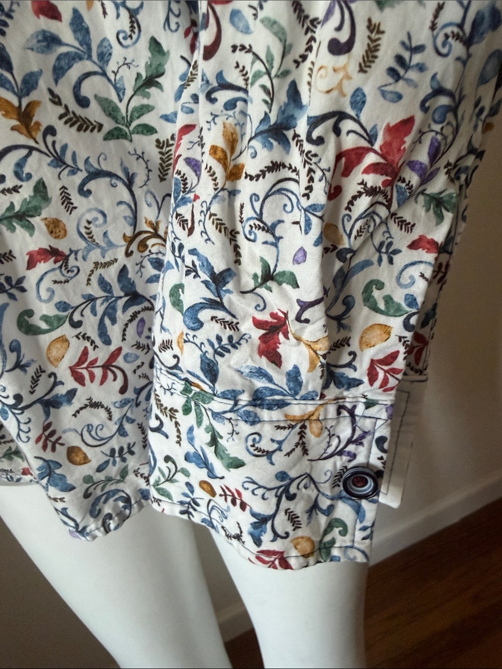 Erfo Original Floral Long-Sleeve Button-Up Shirt Size 36 - Picture 8 of 12